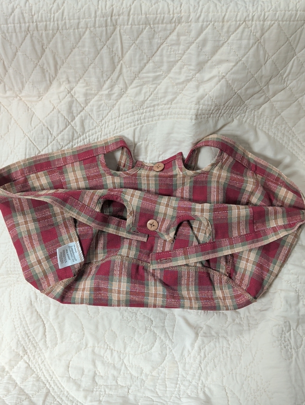 Longaberger Plaid Oval Market Basket Liner
